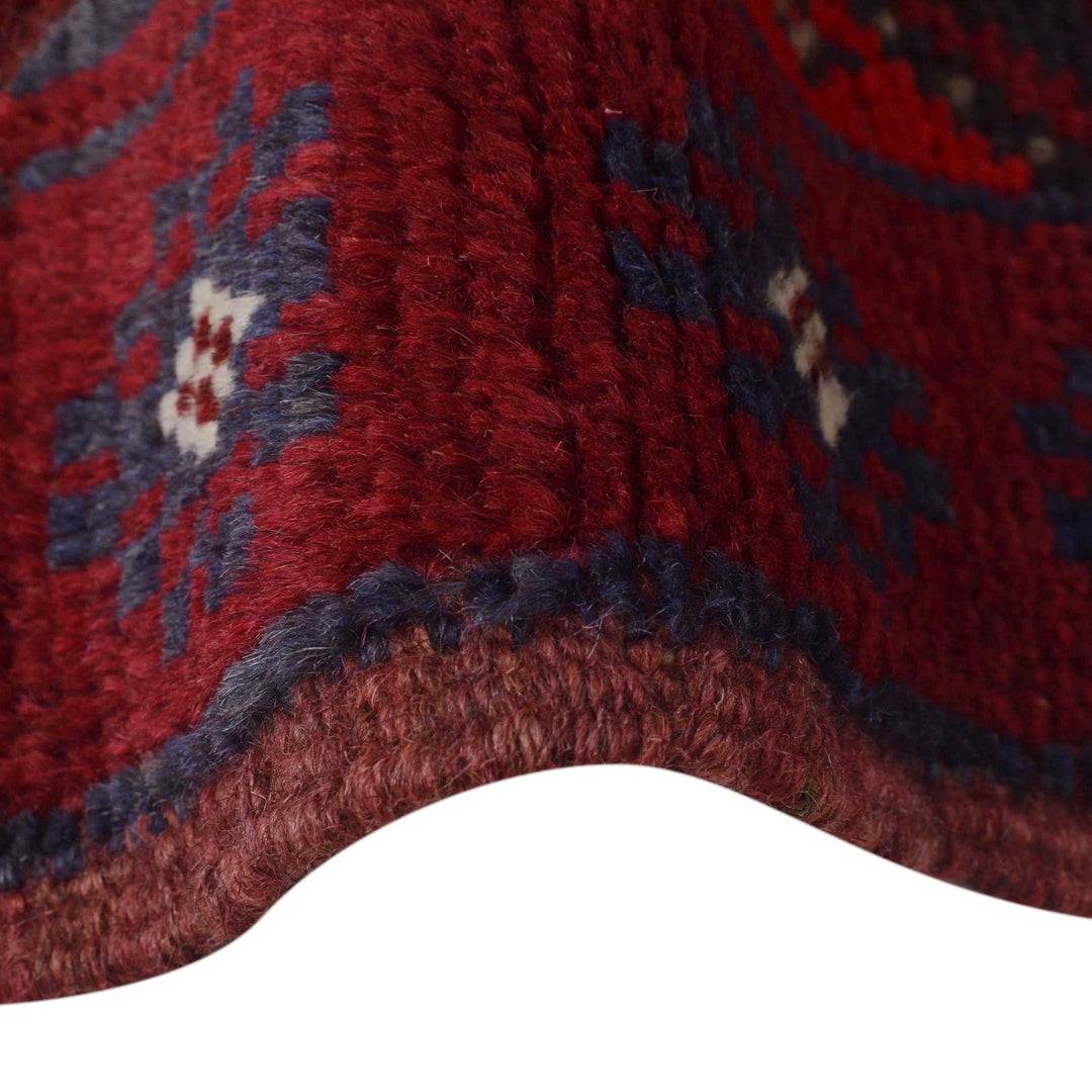Red Afghan Mashwani Rug 2' 1" x 8' 2" Hand-Knotted | No. AL17179