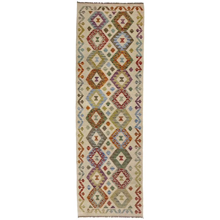 Afghan Vegetable Kilim Rug 2' 7" x 9' 8" Flat-Weave | No. AL172394