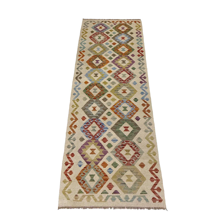 Afghan Vegetable Kilim Rug 2' 7" x 9' 8" Flat-Weave | No. AL172394