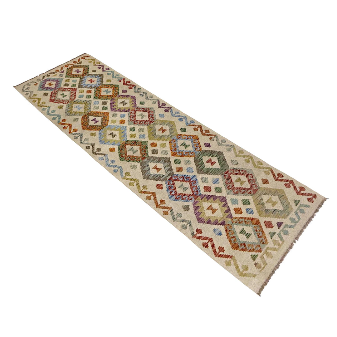 Afghan Vegetable Kilim Rug 2' 7" x 9' 8" Flat-Weave | No. AL172394