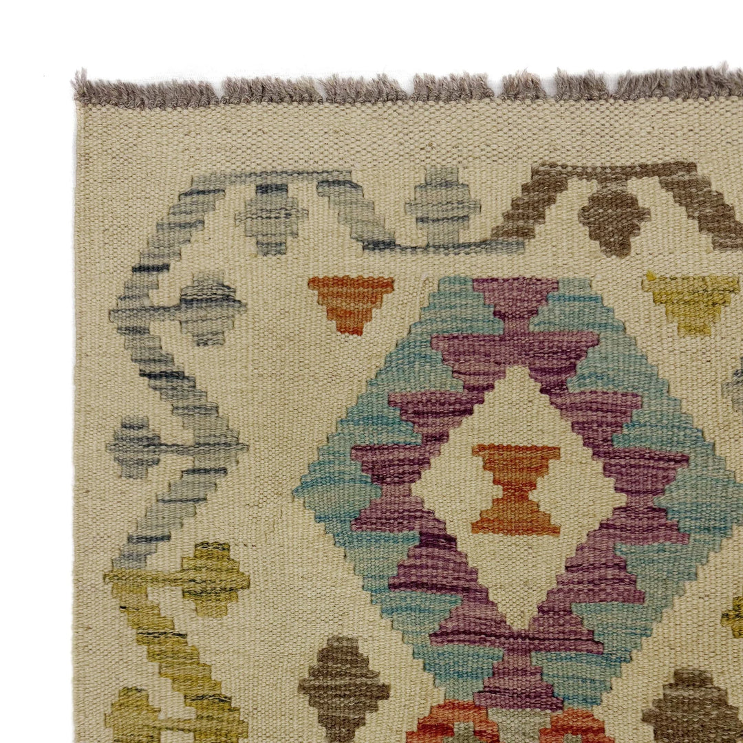 Afghan Vegetable Kilim Rug 2' 7" x 9' 8" Flat-Weave | No. AL172394
