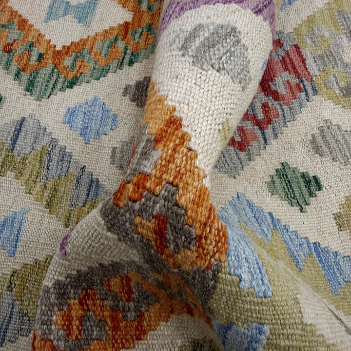 Afghan Vegetable Kilim Rug 2' 7" x 9' 8" Flat-Weave | No. AL172394