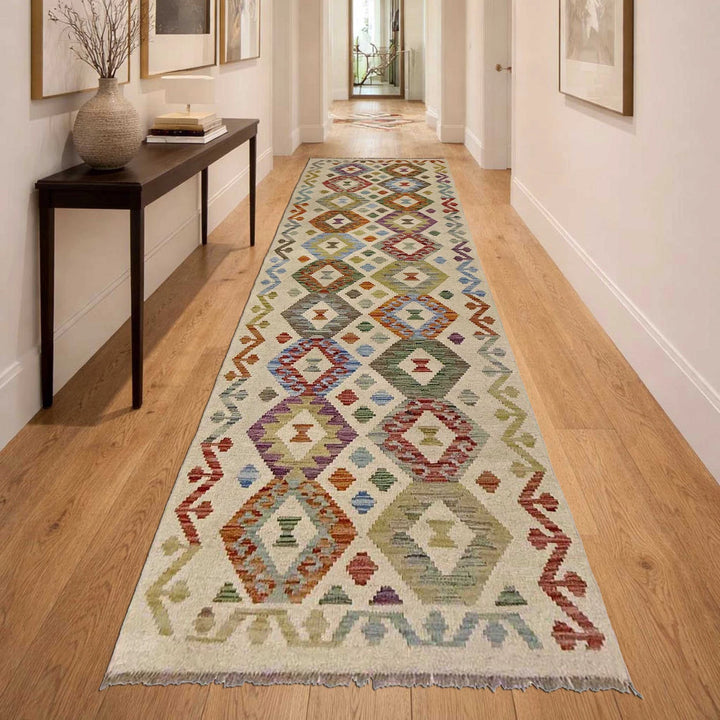 Afghan Vegetable Kilim Rug 2' 7" x 9' 8" Flat-Weave | No. AL172394