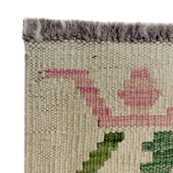 Afghan Vegetable Kilim Rug 2' 7" x 4' 1" Flat-Weave | No. AL172936