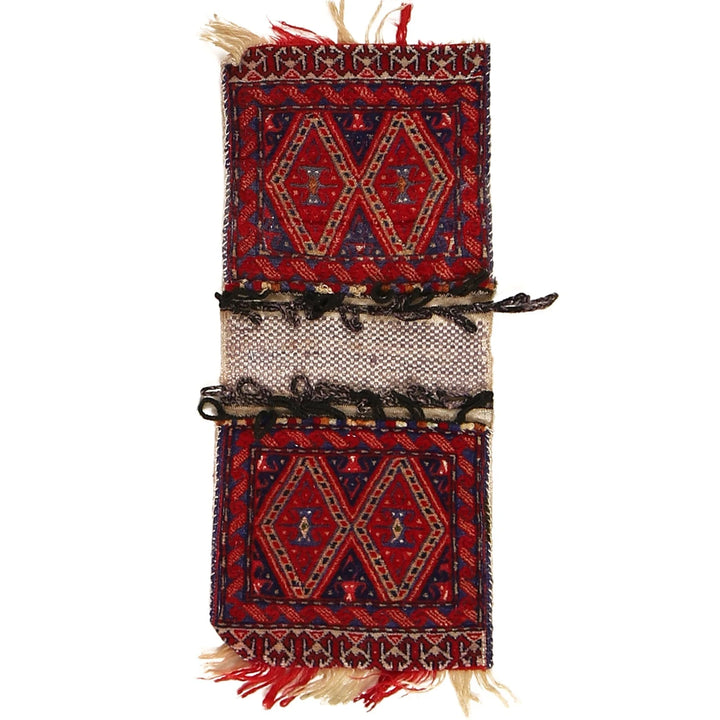 Afghan Belouch Saddle Bag 1' 1" x 2' 6" Hand-Knotted | No. AL17299