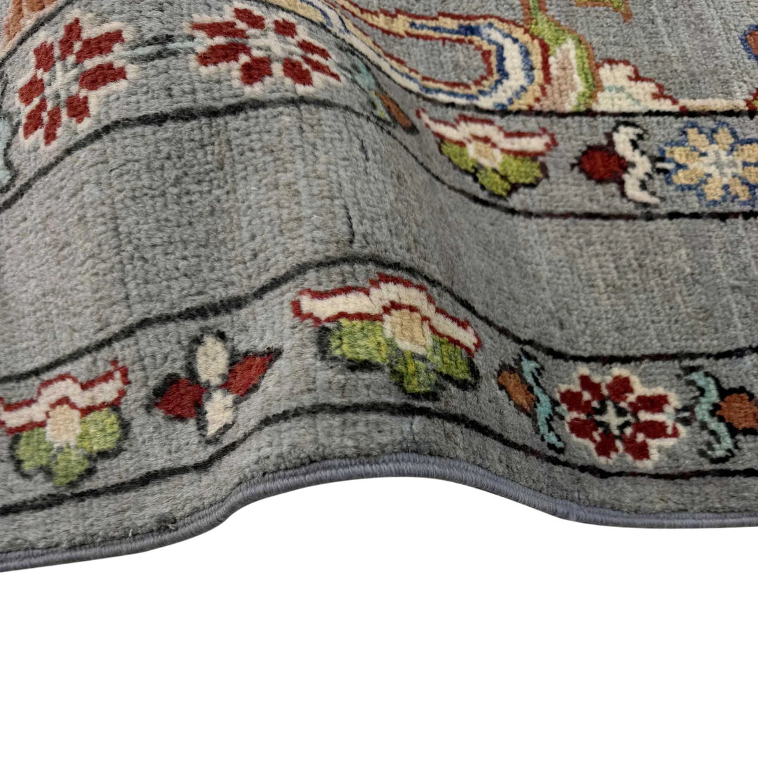 Gray Afghan Sultani Rug 3' 7" x 5' 10" Hand-Knotted | No. AL17316