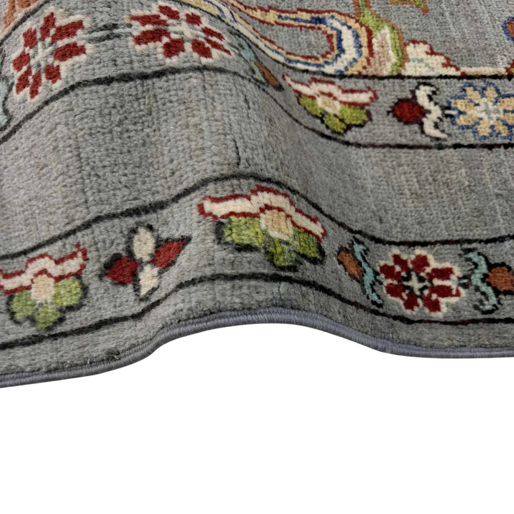 Gray Afghan Sultani Rug 3' 7" x 5' 10" Hand-Knotted | No. AL17316