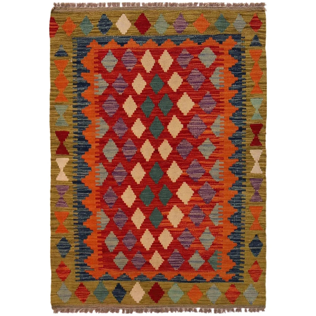 Handmade Vegetable Kelim 2' 11" x 3' 11" - No. AL17431