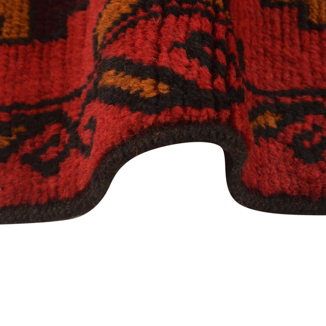 Red Afghan Baluchi Rug 2' 9" x 4' 5" Hand-Knotted | No. AL17477