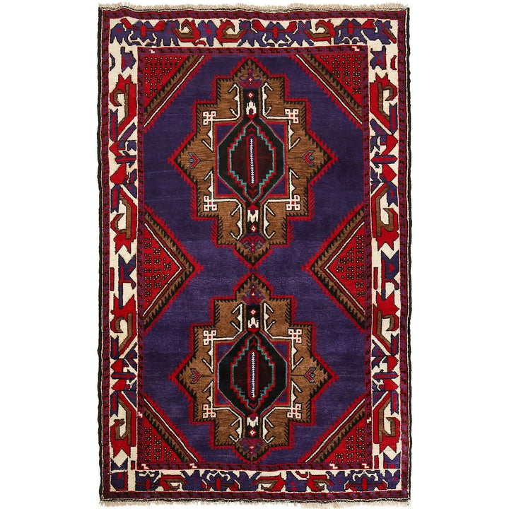 Afghan Baluchi Rug 4' 1" x 6' 7" Hand-Knotted | No. AL17523
