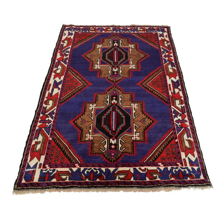 Afghan Baluchi Rug 4' 1" x 6' 7" Hand-Knotted | No. AL17523