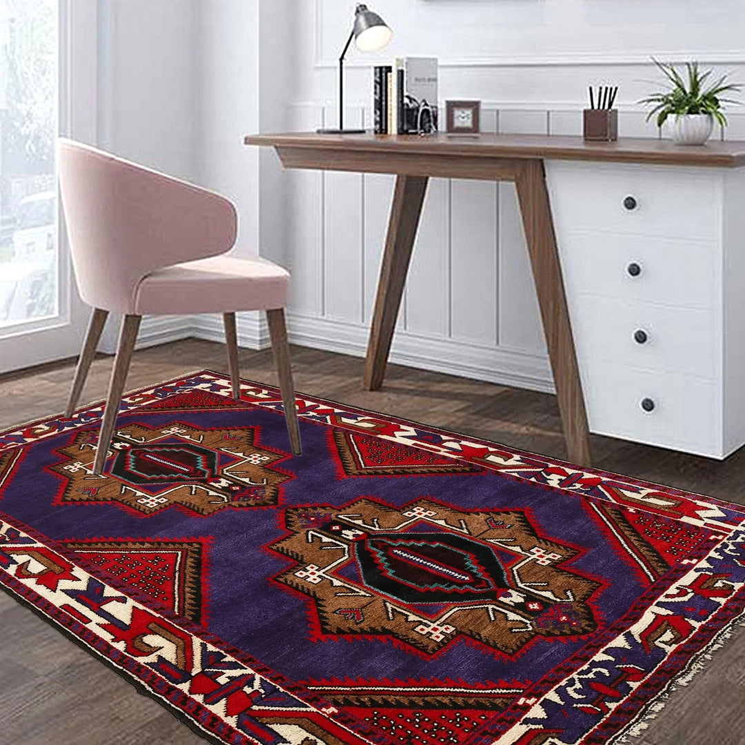 Afghan Baluchi Rug 4' 1" x 6' 7" Hand-Knotted | No. AL17523