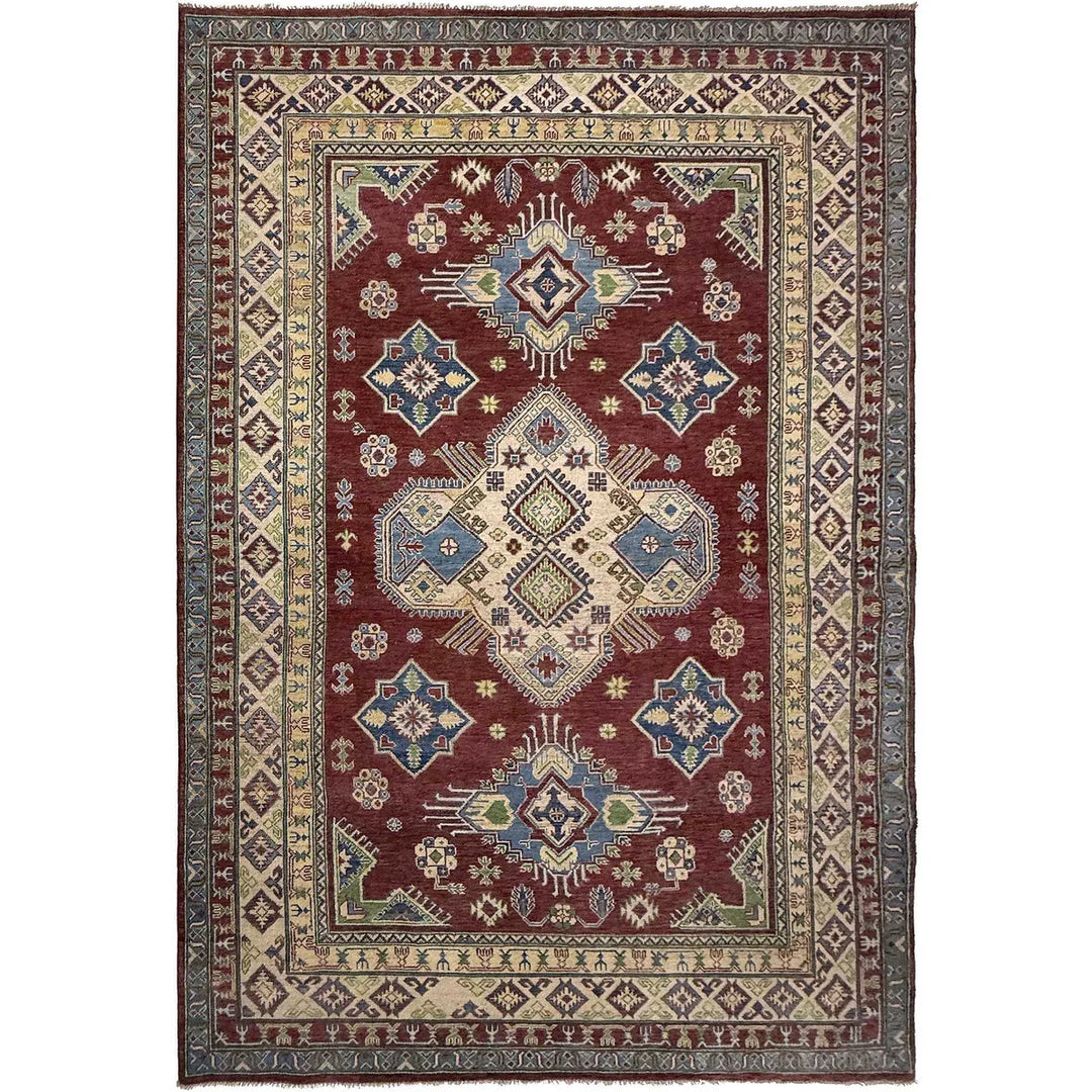 Hand knotted Kazak Carpet 6' 8" x 9' 11" - No. AL17556