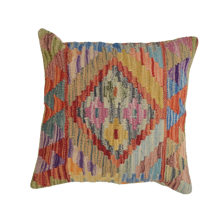 Afghan Kilim Rug 1' 6" x 1' 6" Flat-Weave | No. AL17607