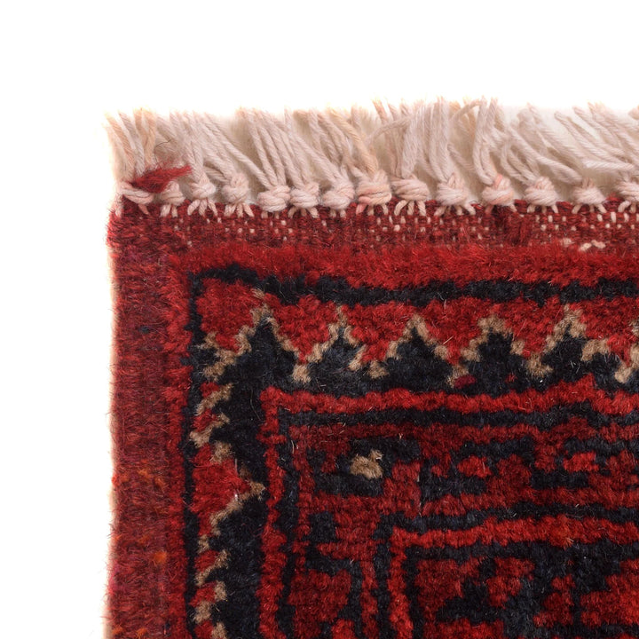 Red Afghan Khal Mohammadi Rug 5' 1" x 6' 7" Hand-Knotted | No. AL17643