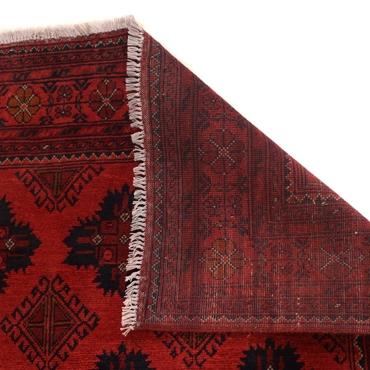 Red Afghan Khal Mohammadi Rug 5' 1" x 6' 7" Hand-Knotted | No. AL17643
