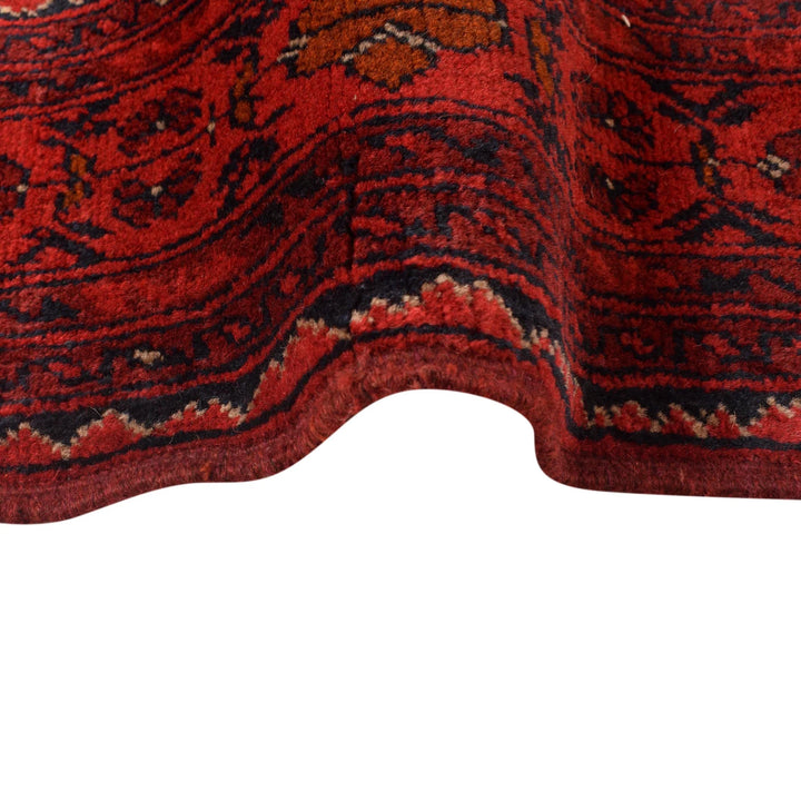 Red Afghan Khal Mohammadi Rug 5' 1" x 6' 7" Hand-Knotted | No. AL17643