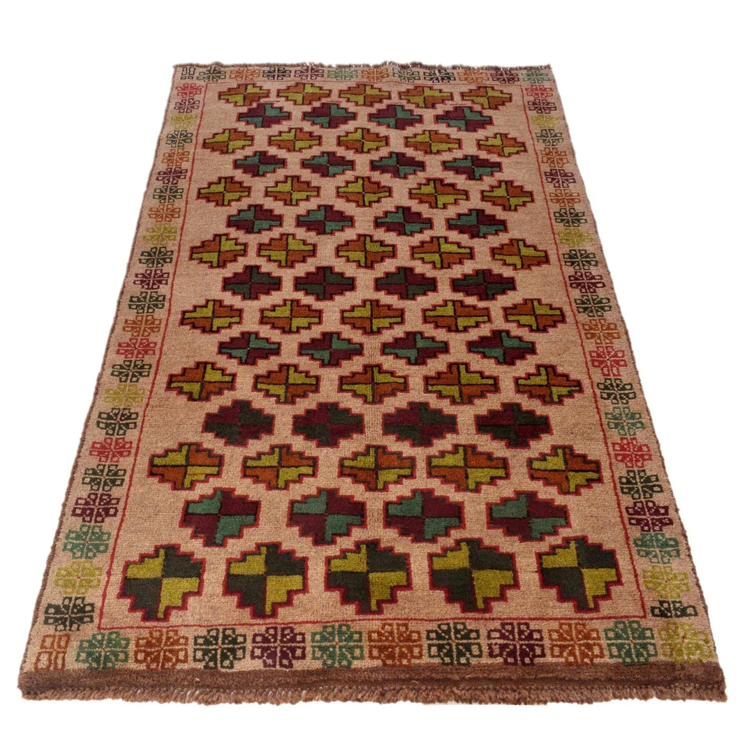 Afghan Baluchi Rug 3' 9" x 6' 3" Hand-Knotted | No. AL17667