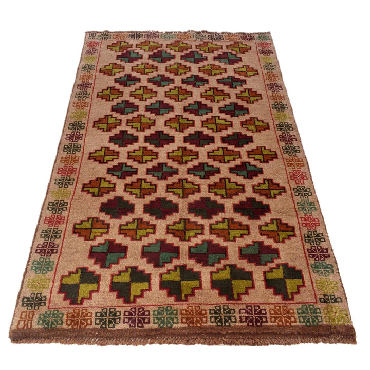 Afghan Baluchi Rug 3' 9" x 6' 3" Hand-Knotted | No. AL17667