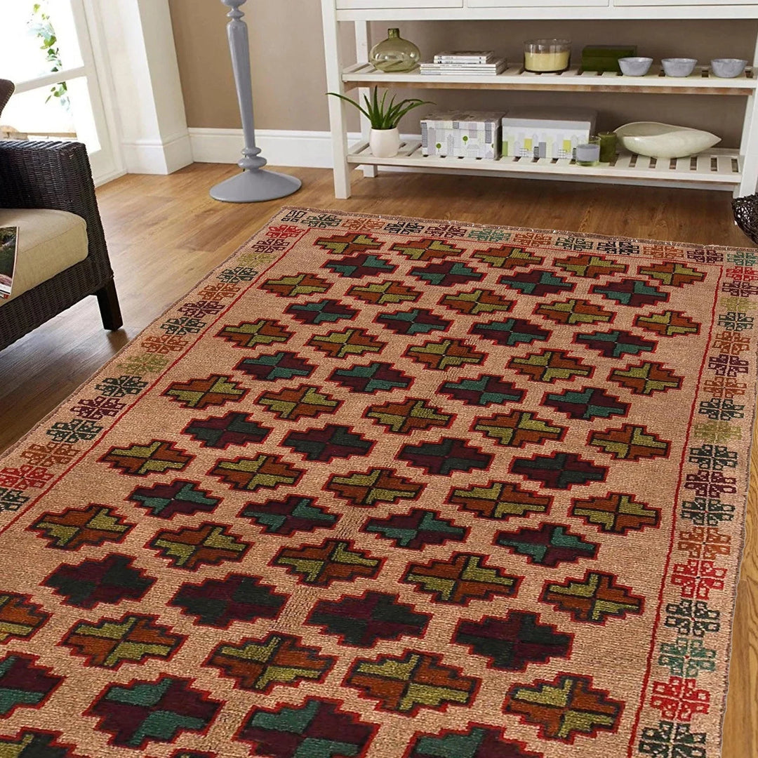 Afghan Baluchi Rug 3' 9" x 6' 3" Hand-Knotted | No. AL17667