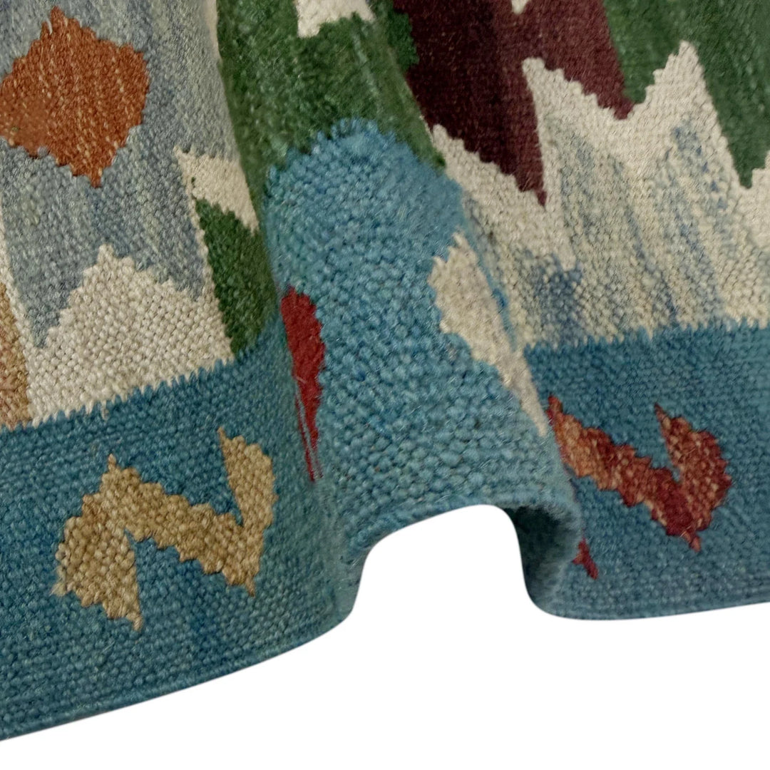 Afghan Vegetable Kilim Rug 2' 7" x 4' 1" Flat-Weave | No. AL177658