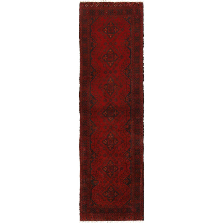 Red Afghan Khal Mohammadi Rug 2' 6" x 9' 5" Hand-Knotted | No. AL17894