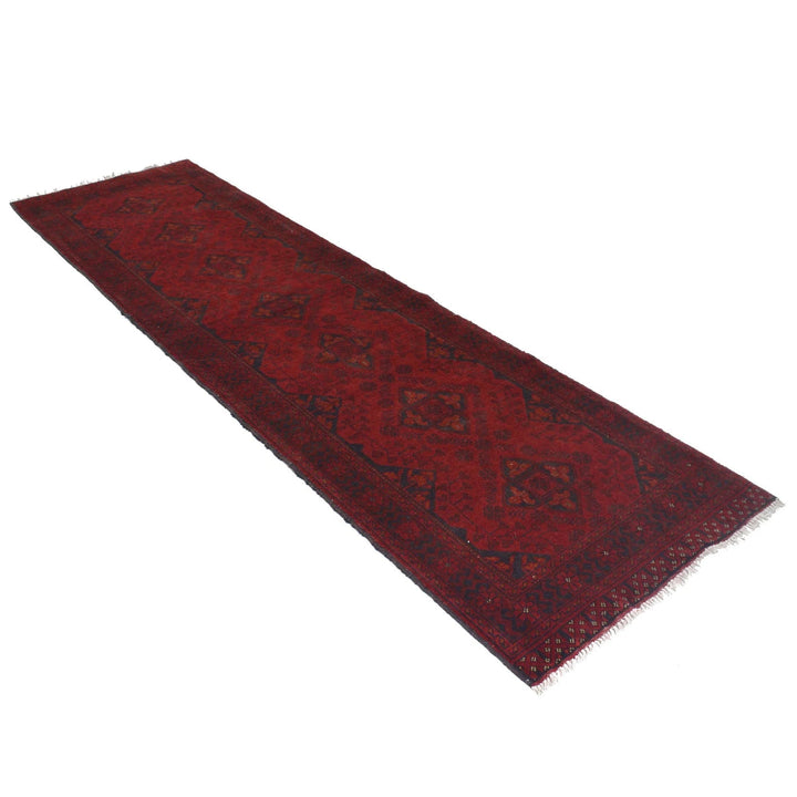 Red Afghan Khal Mohammadi Rug 2' 6" x 9' 5" Hand-Knotted | No. AL17894
