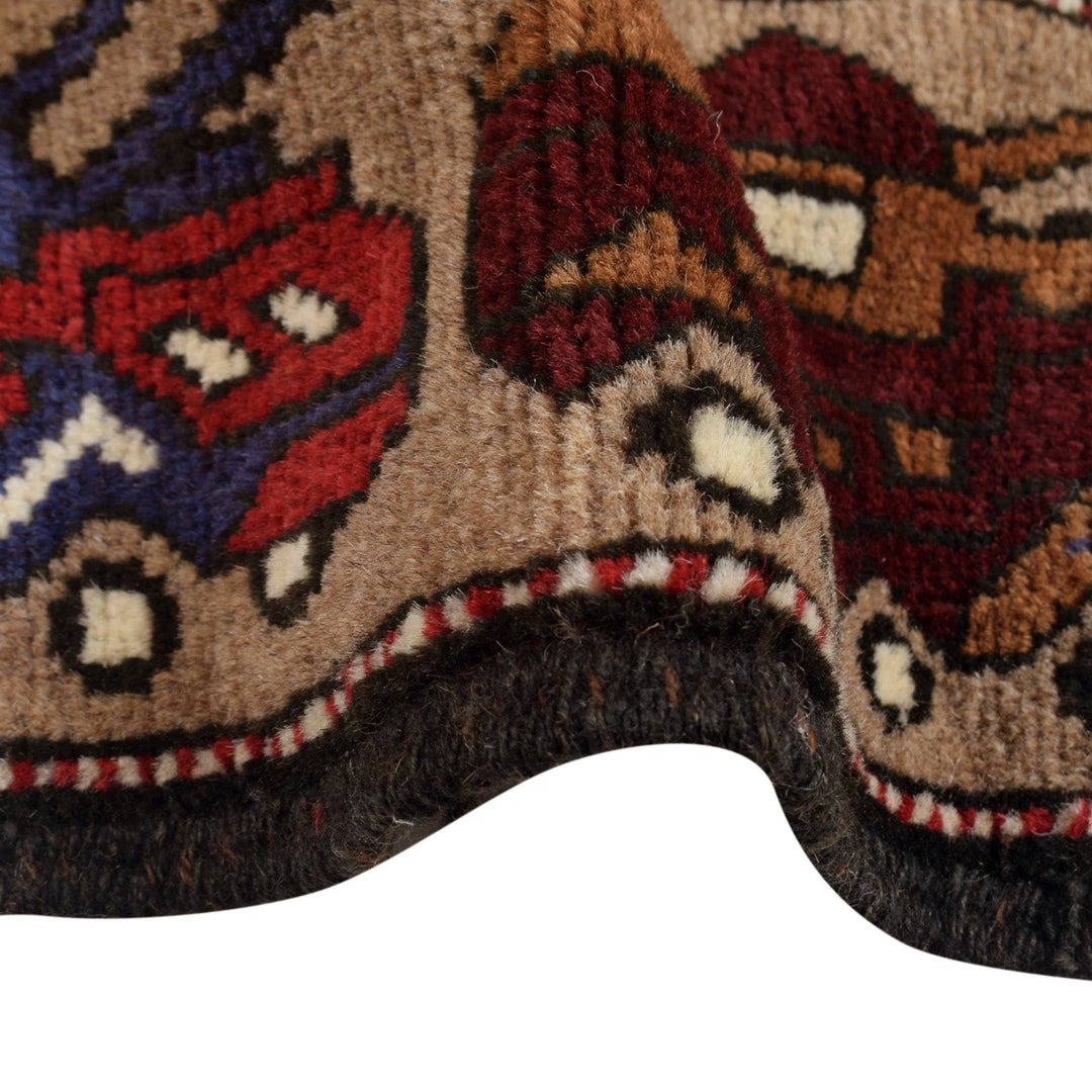 Brown Afghan War Rug 4' 0" x 6' 5" Hand-Knotted | No. AL17895