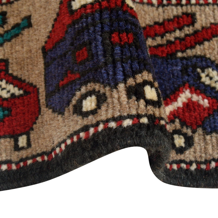 Brown Afghan War Rug 4' 6" x 6' 1" Hand-Knotted | No. AL17903
