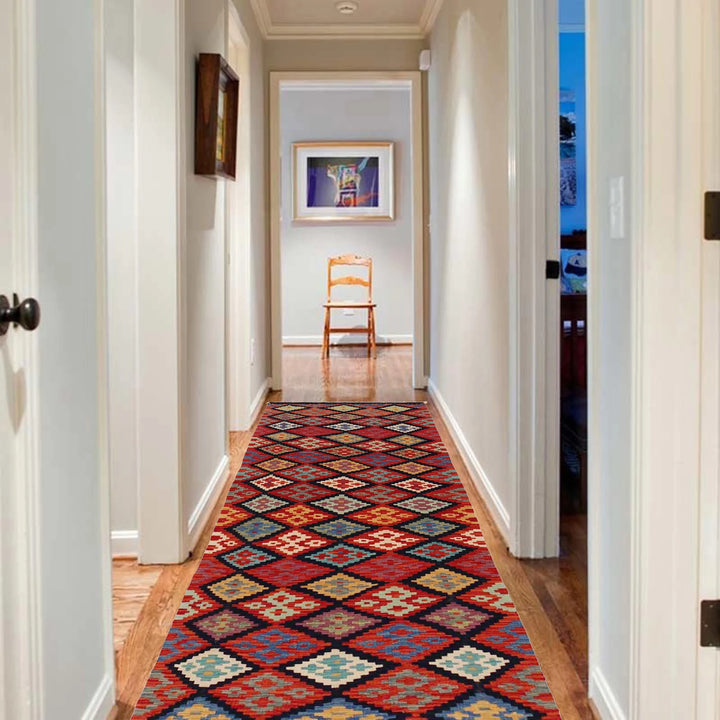 Afghan Kilim Rug 2' 9" x 10' 1" Flat-Weave | No. AL17937