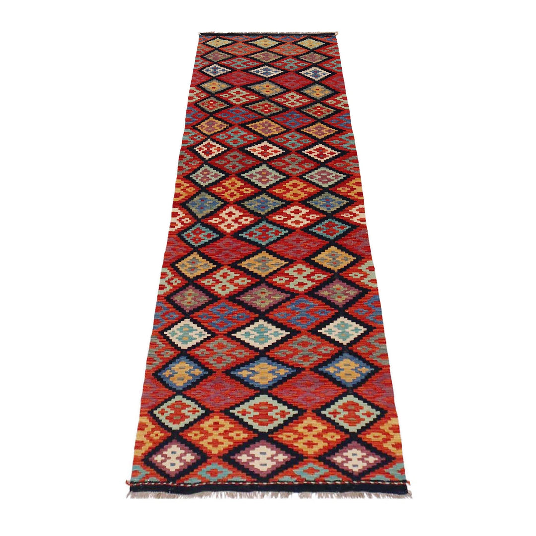 Afghan Kilim Rug 2' 9" x 10' 1" Flat-Weave | No. AL17937