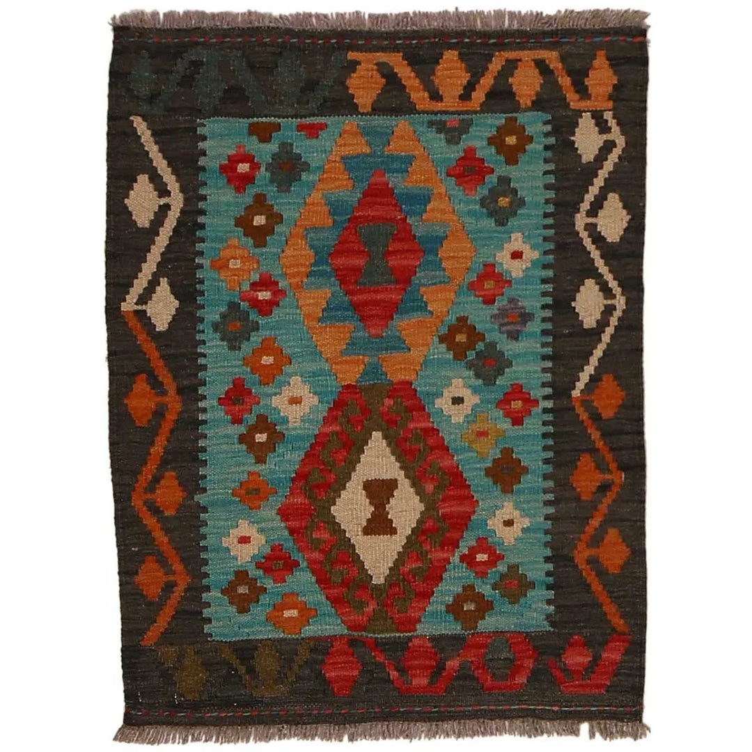 Afghan Kilim Rug 2' 2" x 2' 9" Flat-Weave | No. AL17938