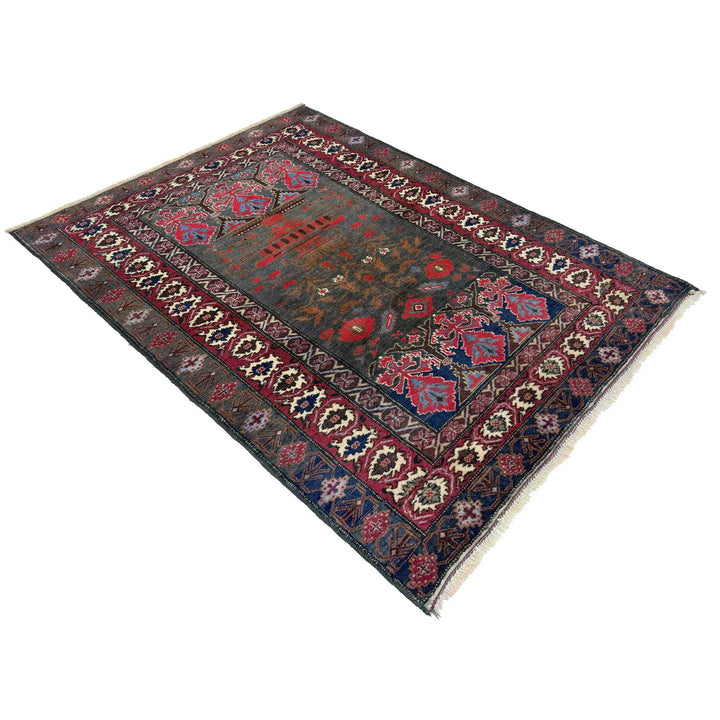 Afghan Baluchi Rug 3' 4" x 5' 0" Hand-Knotted | No. AL17957