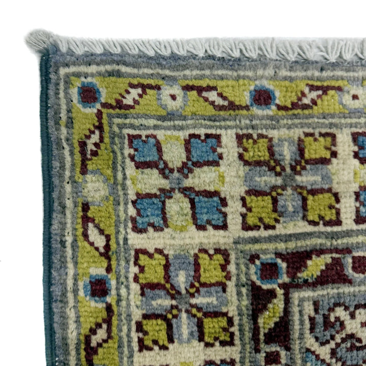 Blue Afghan Kazak Rug 3' 5" x 5' 0" Hand-Knotted | No. AL18113