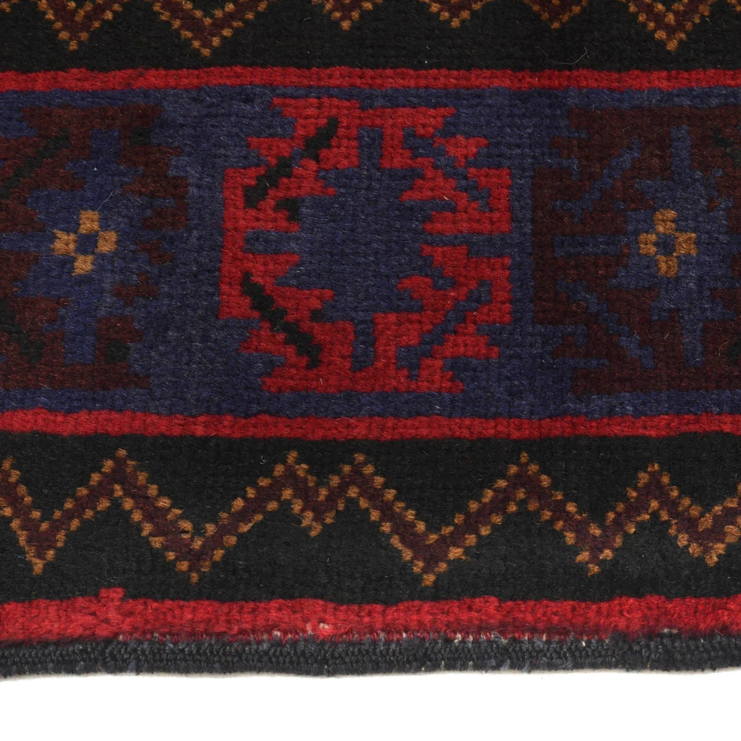 Red Afghan Baluchi Rug 4' 2" x 6' 6" Hand-Knotted | No. AL181192