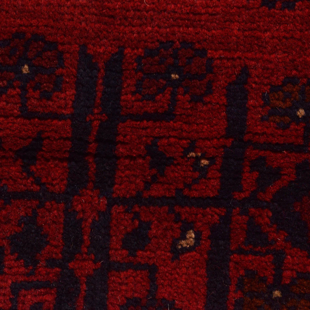 Red Afghan Khal Mohammadi Rug 4' 11" x 6' 5" Hand-Knotted | No. AL18124