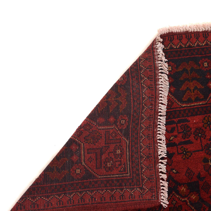 Red Afghan Khal Mohammadi Rug 4' 11" x 6' 5" Hand-Knotted | No. AL18124