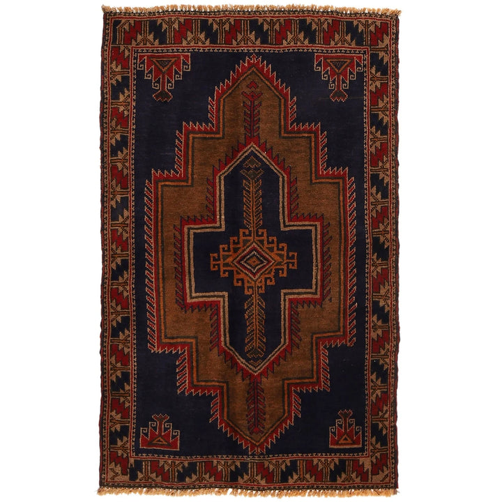 Afghan Baluchi Rug 2' 11" x 4' 7" Hand-Knotted | No. AL18170
