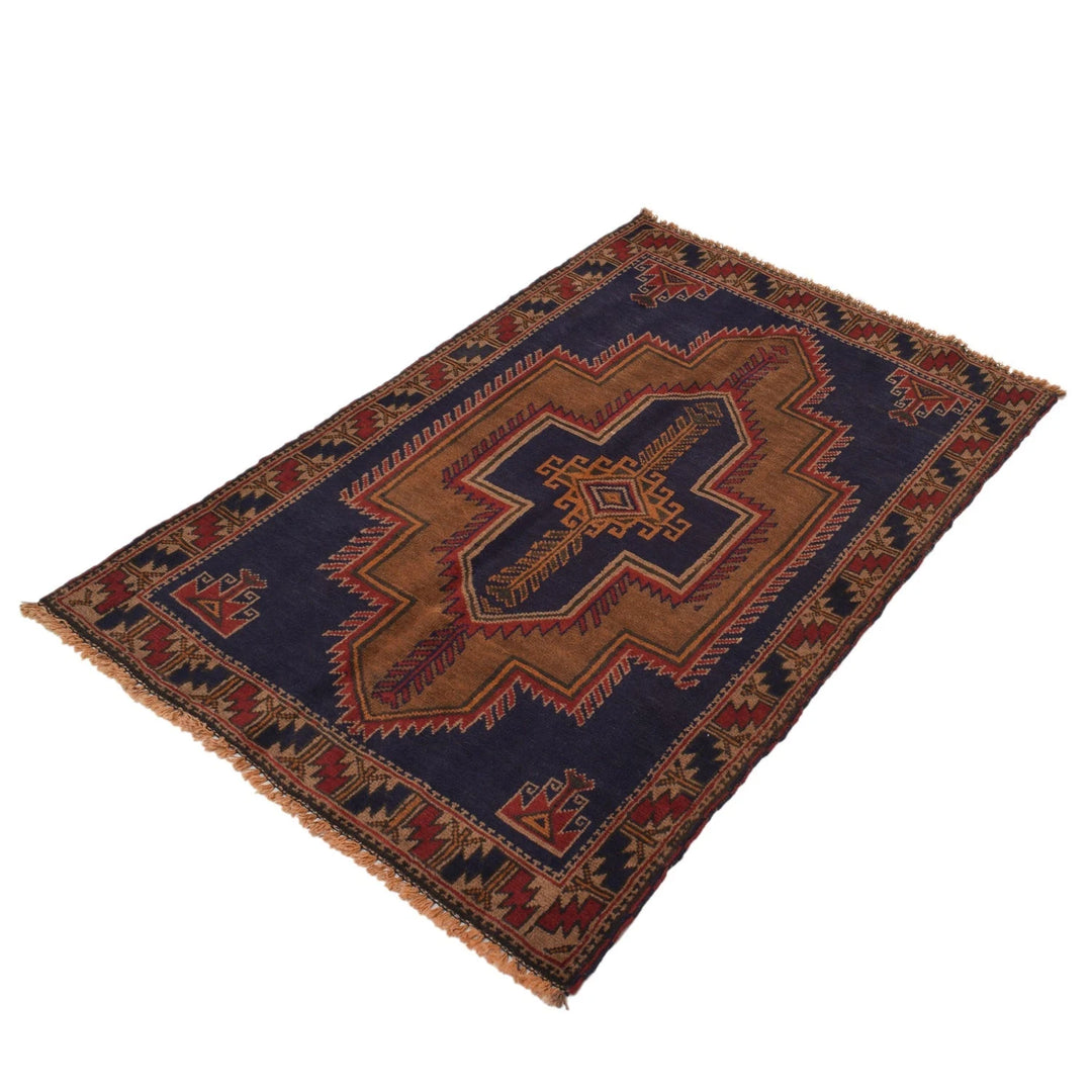 Afghan Baluchi Rug 2' 11" x 4' 7" Hand-Knotted | No. AL18170