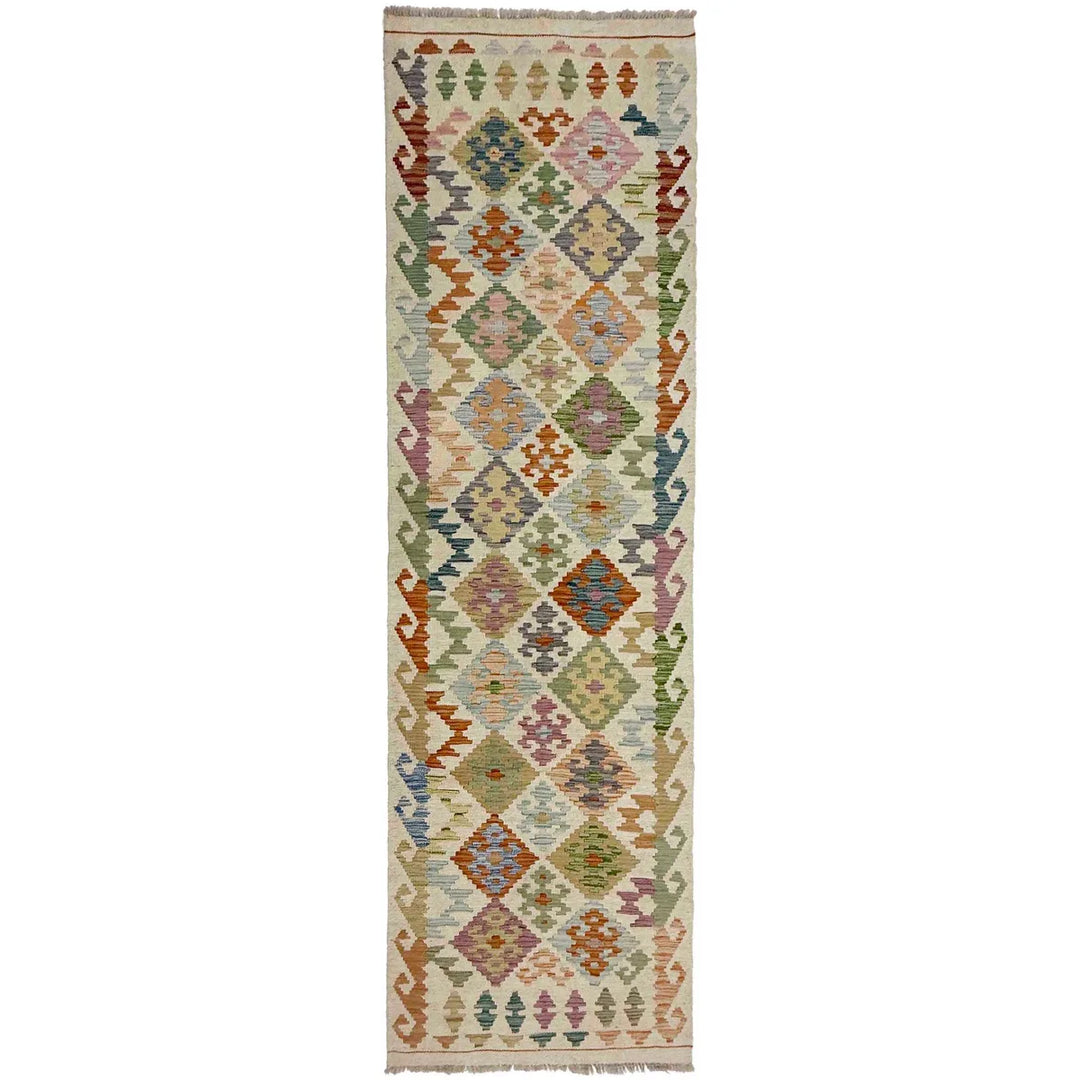 Afghan Chobi Kilim Rug 2' 10" x 9' 4" Flat-Weave | No. AL18173