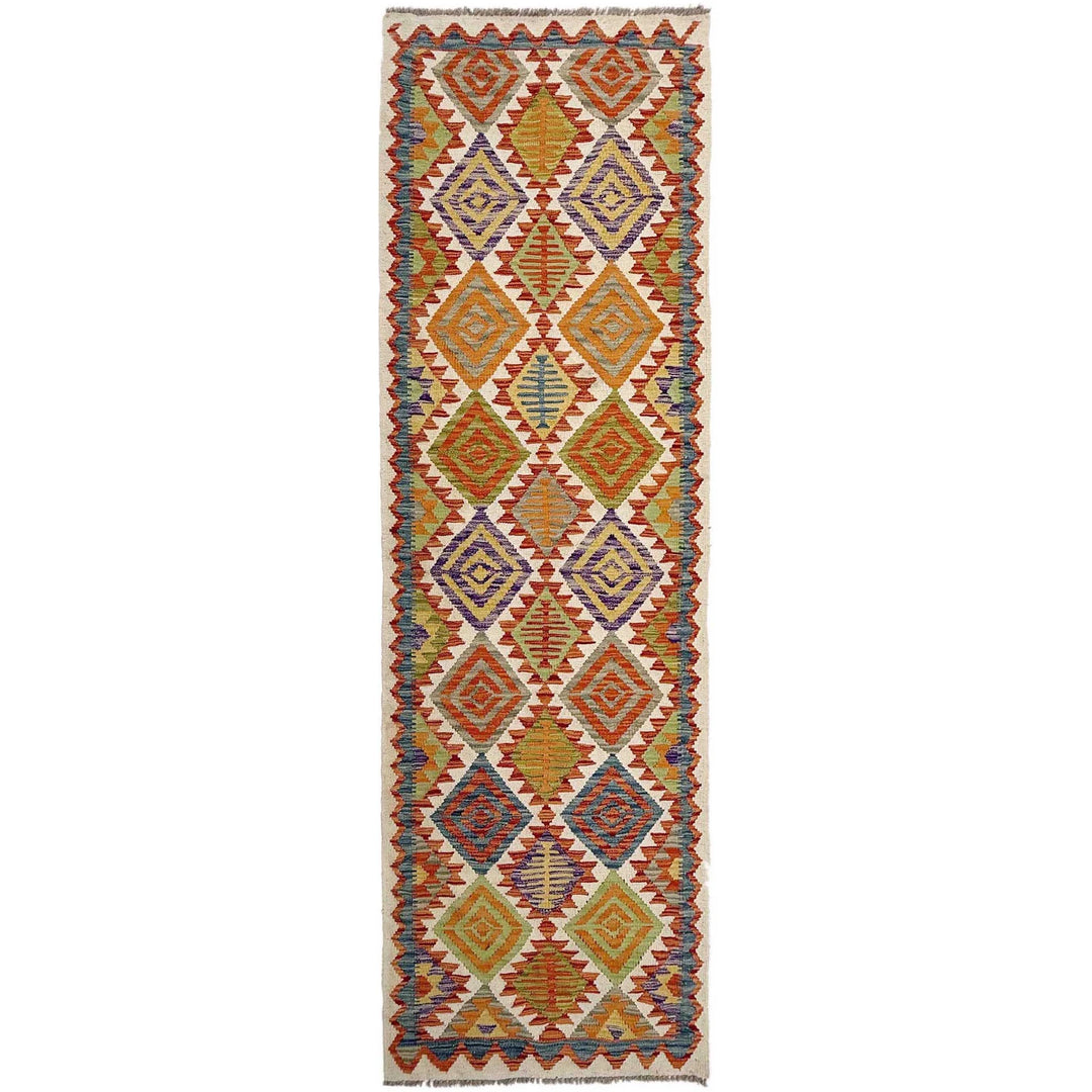 Afghan Vegetable Kilim Rug 2' 9" x 10' 2" Flat-Weave | No. AL181788