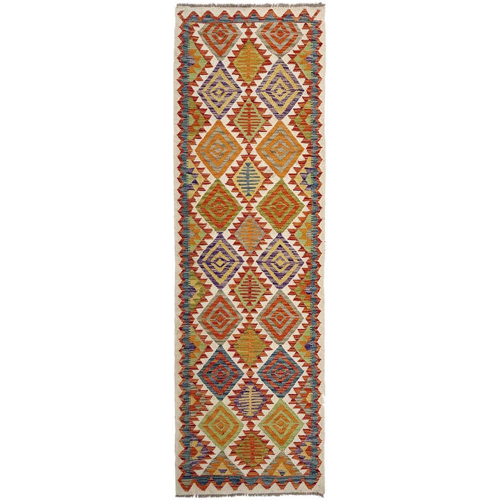 Afghan Vegetable Kilim Rug 2' 9" x 10' 2" Flat-Weave | No. AL181788