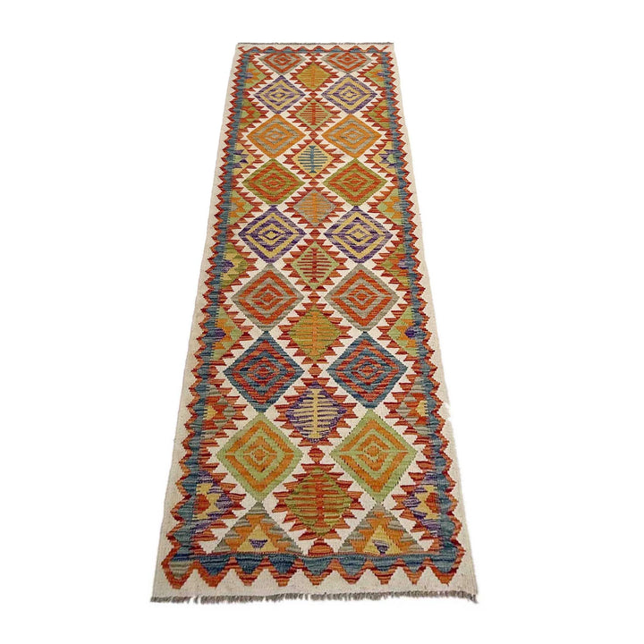 Afghan Vegetable Kilim Rug 2' 9" x 10' 2" Flat-Weave | No. AL181788