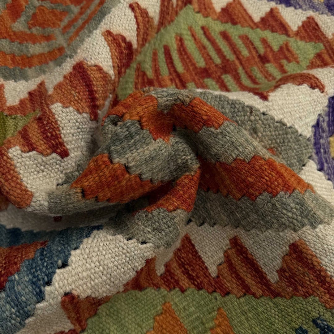 Afghan Vegetable Kilim Rug 2' 9" x 10' 2" Flat-Weave | No. AL181788