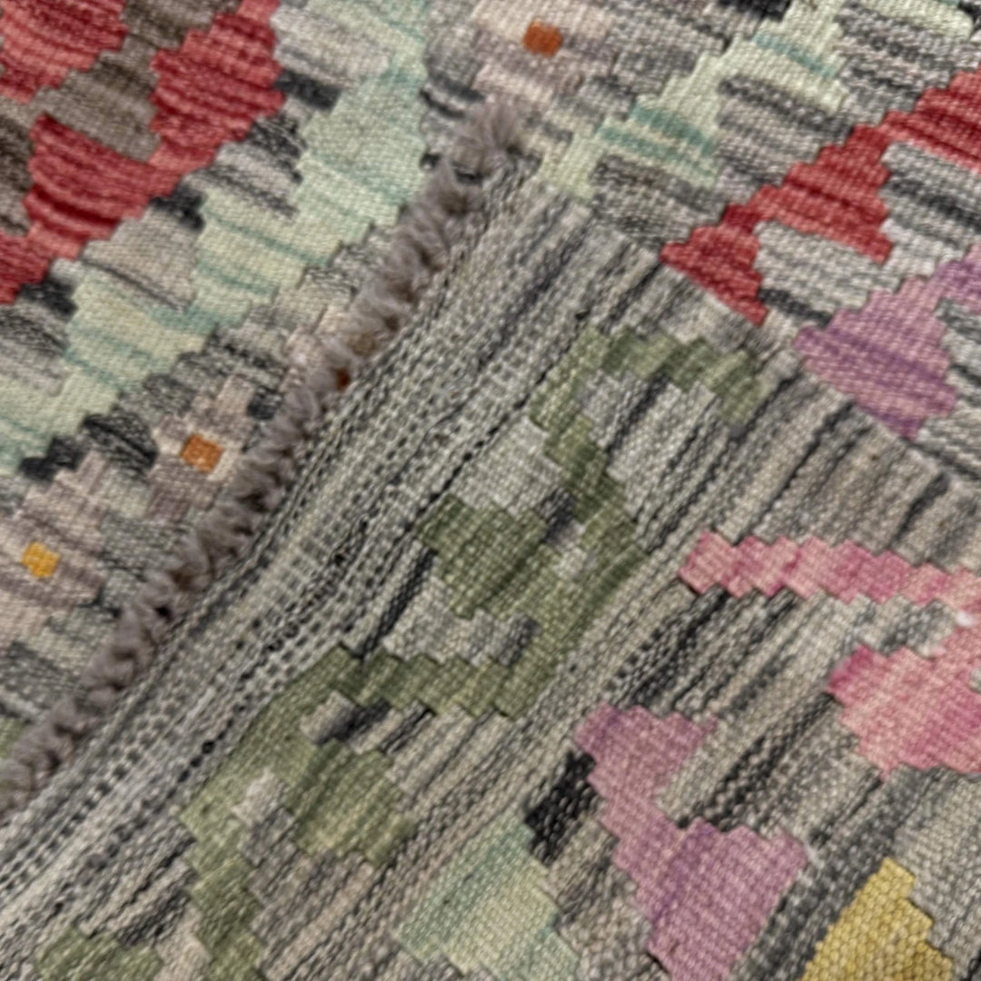 Afghan Vegetable Kilim Rug 5' 1" x 6' 6" Flat-Weave | No. AL182186