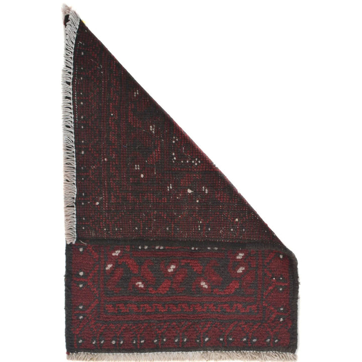 Red Afghan Oriental Rug 1' 6" x 2' 1" Hand-Knotted | No. AL18218