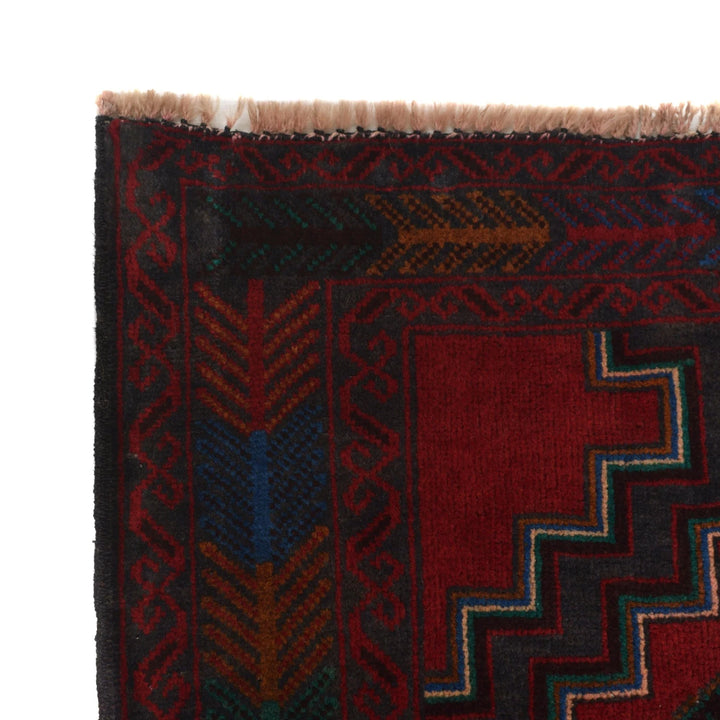 Afghan Baluchi Rug 2' 9" x 4' 11" Hand-Knotted | No. AL18222