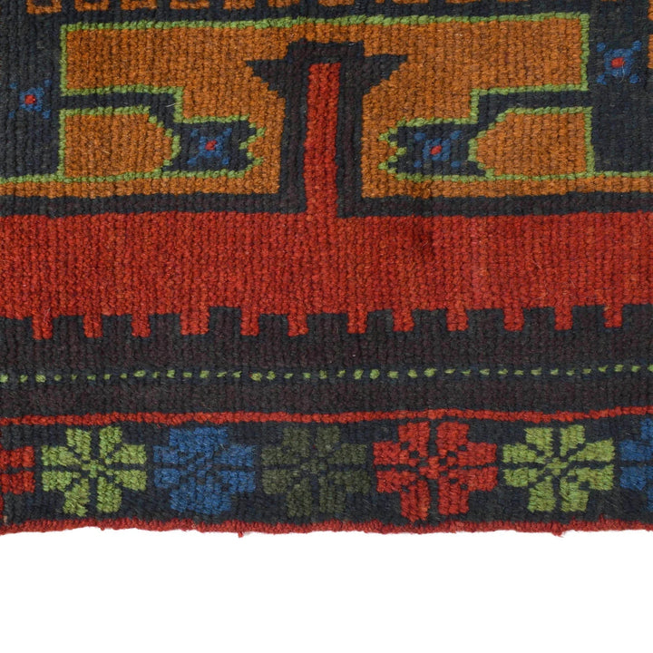 Afghan Baluchi Rug 2' 4" x 9' 4" Hand-Knotted | No. AL18252