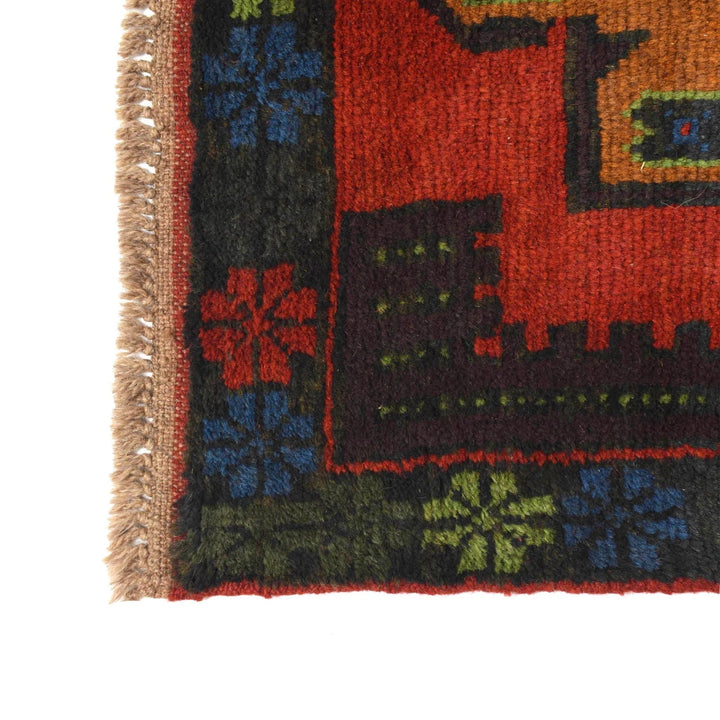 Afghan Baluchi Rug 2' 4" x 9' 4" Hand-Knotted | No. AL18252