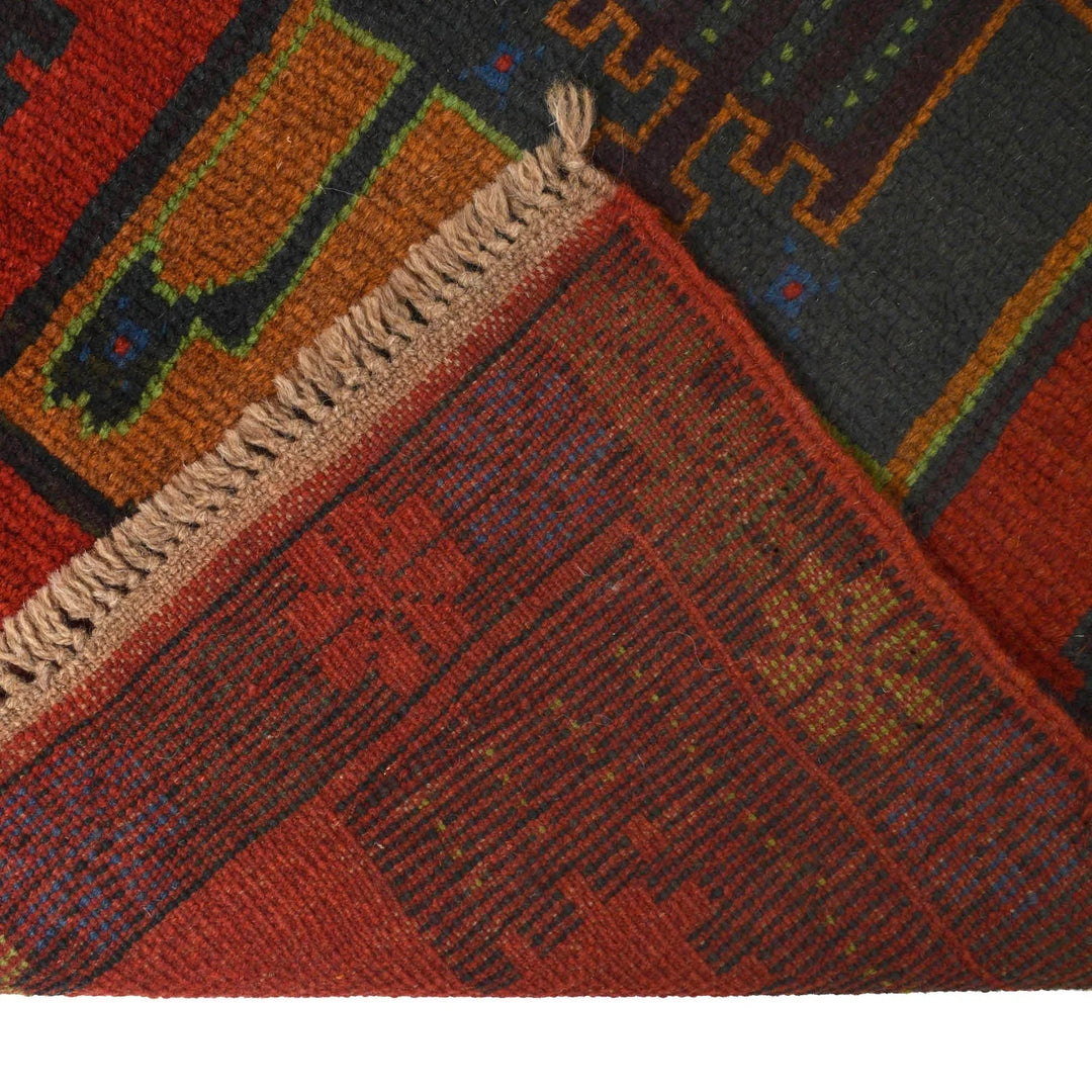 Afghan Baluchi Rug 2' 4" x 9' 4" Hand-Knotted | No. AL18252
